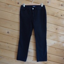 Chaps Solid Navy Blue Cotton Blend Casual Pants Jeans Crop Ankle Straight Basic