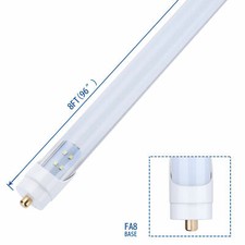 25 PACKS T8 8FT 50W SINGLE PIN FA8 Base LED Outdoor Tubes Lights 5000K MILKY