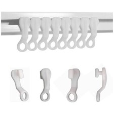 Curtain Track Glider Hooks White Curtain Rail Slider Rollers Runner Clips