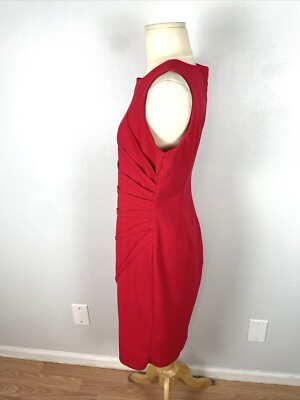 strapless open back dress Miss Circle Tori Wine Red Pleated Mini Dress with Chiffon Scarf M main image 0