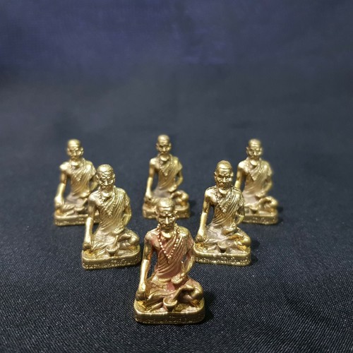6x Jivaka Kumarabhrtra Doctor of Lord Buddha Brass Statue God of Health Amulet - Afbeelding 9 van 12