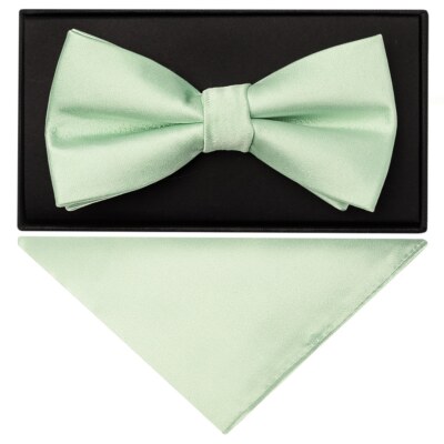 Pale Mint Herren Fliege und Einstecktuch Set Hochzeit Taufe Dickie Bow Set