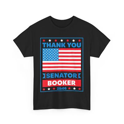 Thank You Senator Cory Booker 25 Hours and 5 Minutes USA Flag T-shirt