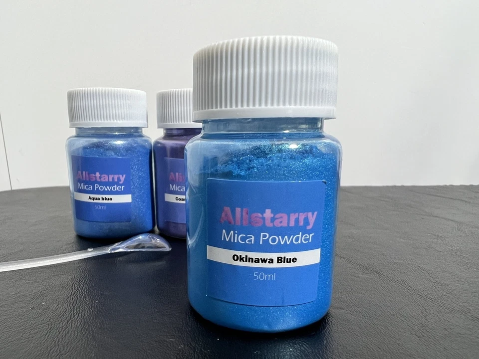 Set Of 5 Allstarry Mica Powder Epoxy Art Makeup Pigment Blue 50ml 1.6 oz - Image 4 of 4