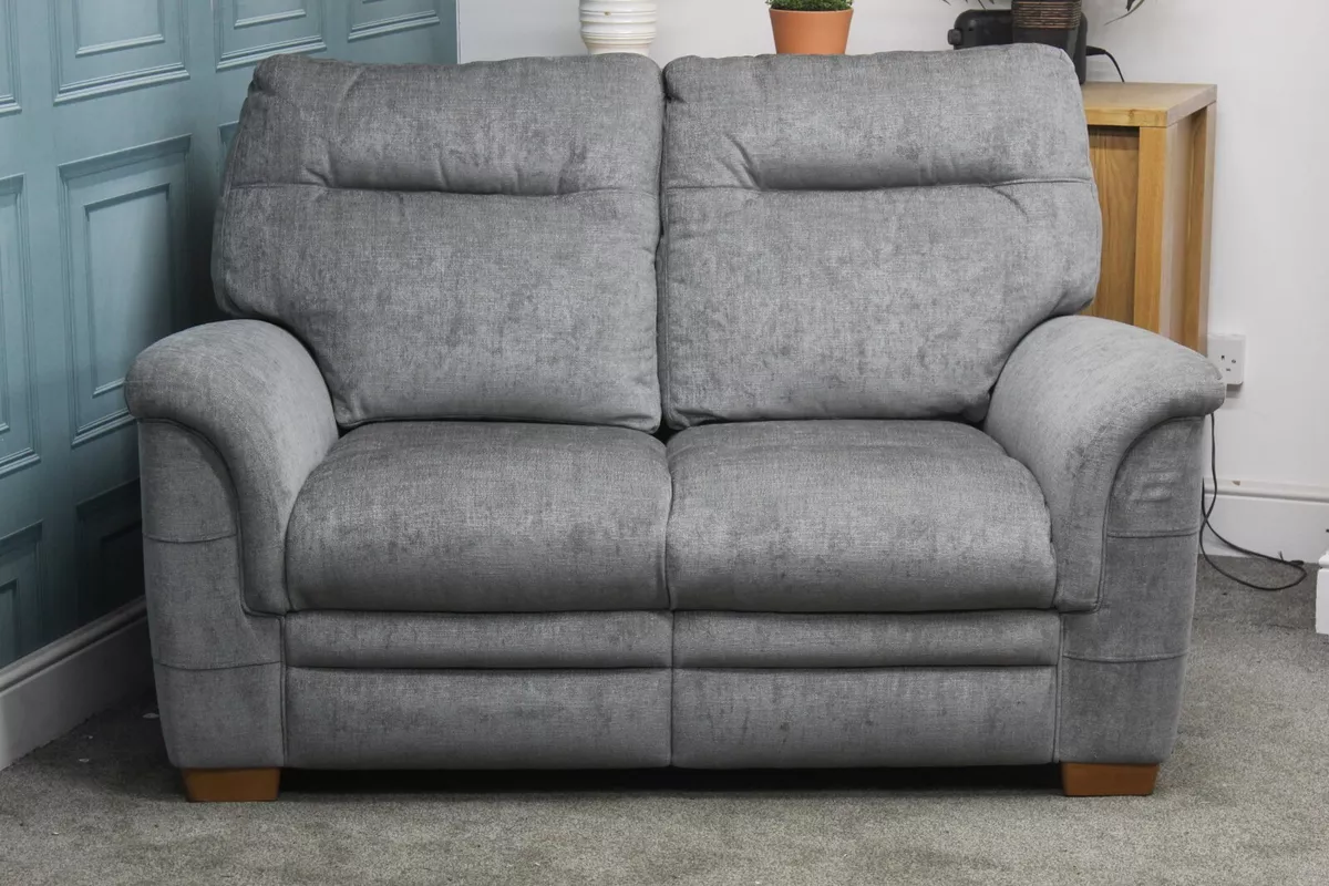 PARKER KNOLL HUDSON 2 SEATER SOFA IN A GREY FABRIC eBay
