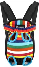 Pawaboo Pet Carrier Backpack, Adjustable Pet Front/Back Dog Bag, Hiking Colorful