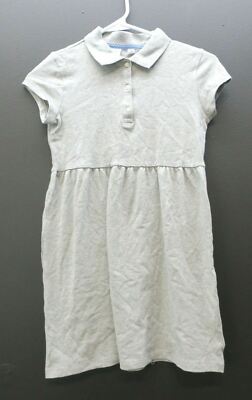 Gap Kids Girls Stone Gray Short Sleeve 1/4 Button Stretch Casual A Line Dress M