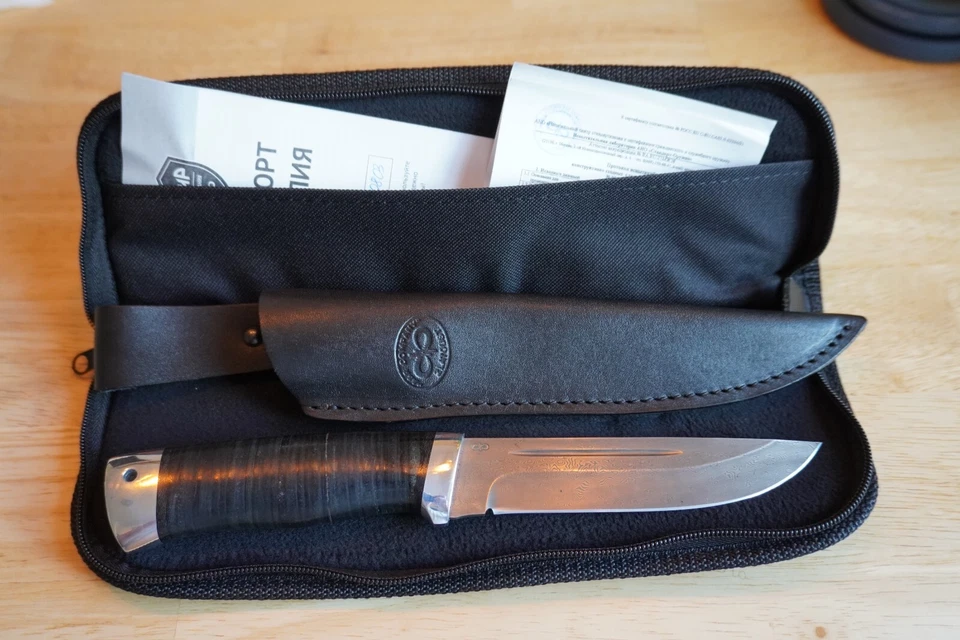 A&R  Zlatoust Damast Outdoormesser Jagdmesser HRC-60 NEU 