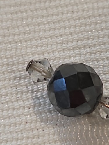 Perlen Ohrringe Handarbeit Sterling Silber 925 dunkelgrau Kristall facettierte Perlen - Bild 6 von 19