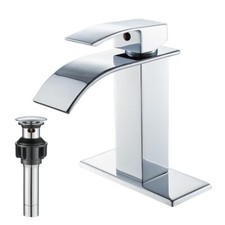Chrome Bathroom Faucets Waterfall Bathroom Sink Faucet Modern Single Handle B...
