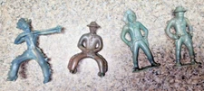 Vintage REL Marbled Hard Plastic Cowboys & Indians 2.5"