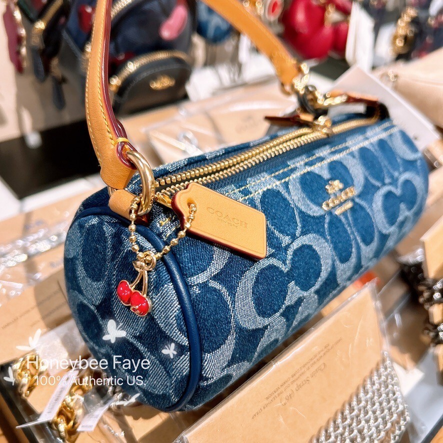 Leather Coach Denim Barrel Bag Coach Denim Barrel Bag Hotsell