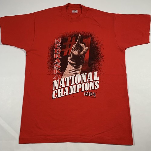 VTG 90s Nebraska Cornhuskers 1994 Football National Champions T-Shirt Mens Large - Picture 2 of 9