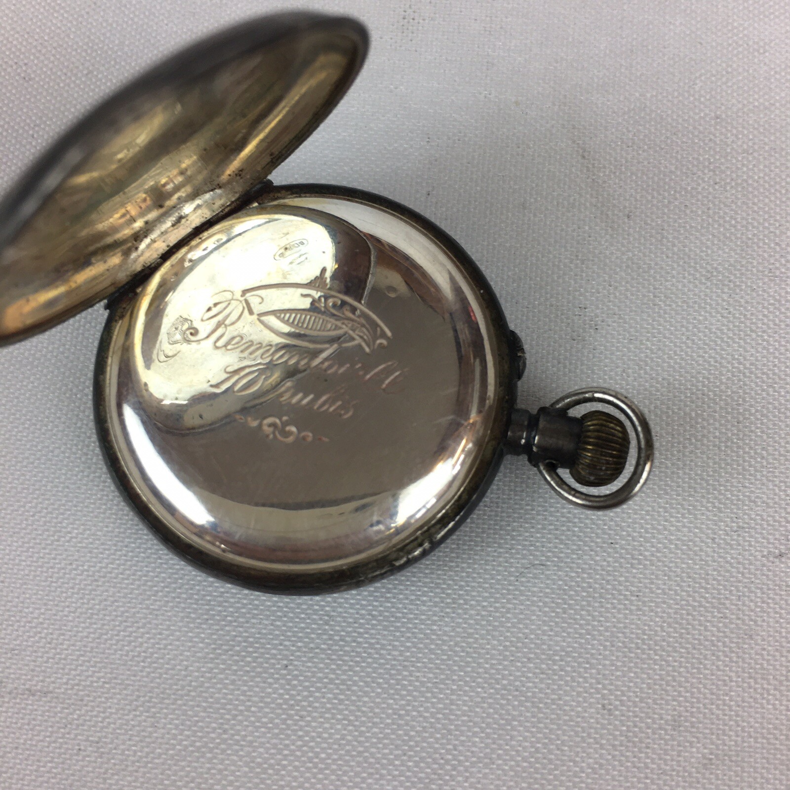 Antique German Solid Silver Cased Remontoirill Fo… - image 6