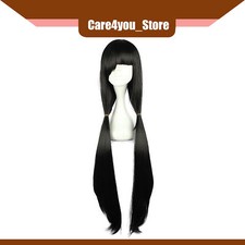 Item of 1 Breathable Women Hair Wigs 39" Black Wigs with Wig Cap Straight Hair
