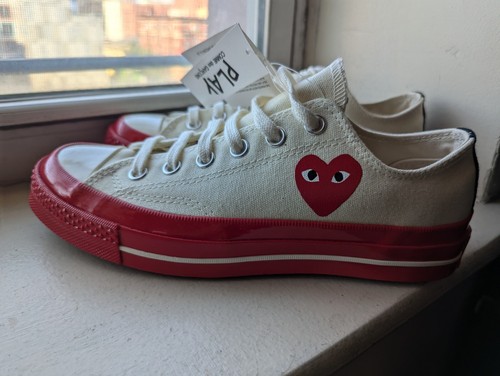 CONVERSE X COMME DES GARCONS PLAY ALL STAR CHUCKS '70 OX CDG RED SOLE WHITE Sz 6