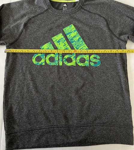 Adidas climawarm pull-over sweatshirt Women’s/M soft- Gray/green logo - Picture 6 of 8