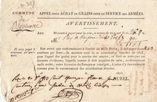 1813 AUFRUF ZUM EINKAUF VON GETREIDE FÜR DEN WAFFENDIENST BRUGUIERES 31
