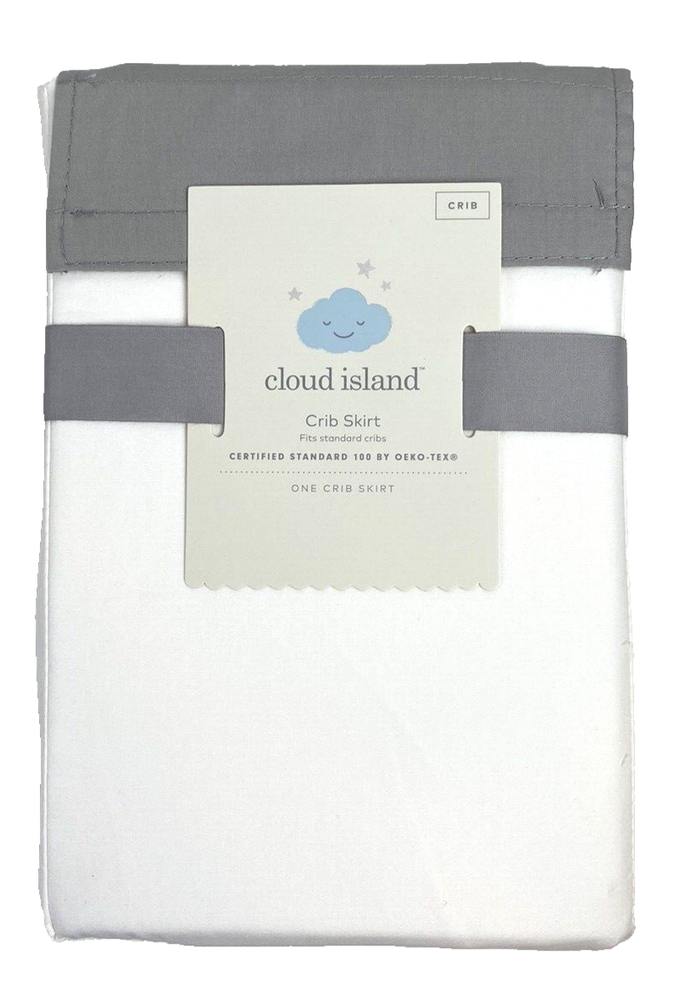 Cloud Island Baby White Crib Skirt New