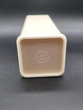 Vintage Tupperware Block Cheese Cracker Keeper Holder Tan 1696 Storage with Lid