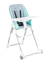Evenflo Symmetry Flat Fold High Chair Slim Compact Spearmint Spree