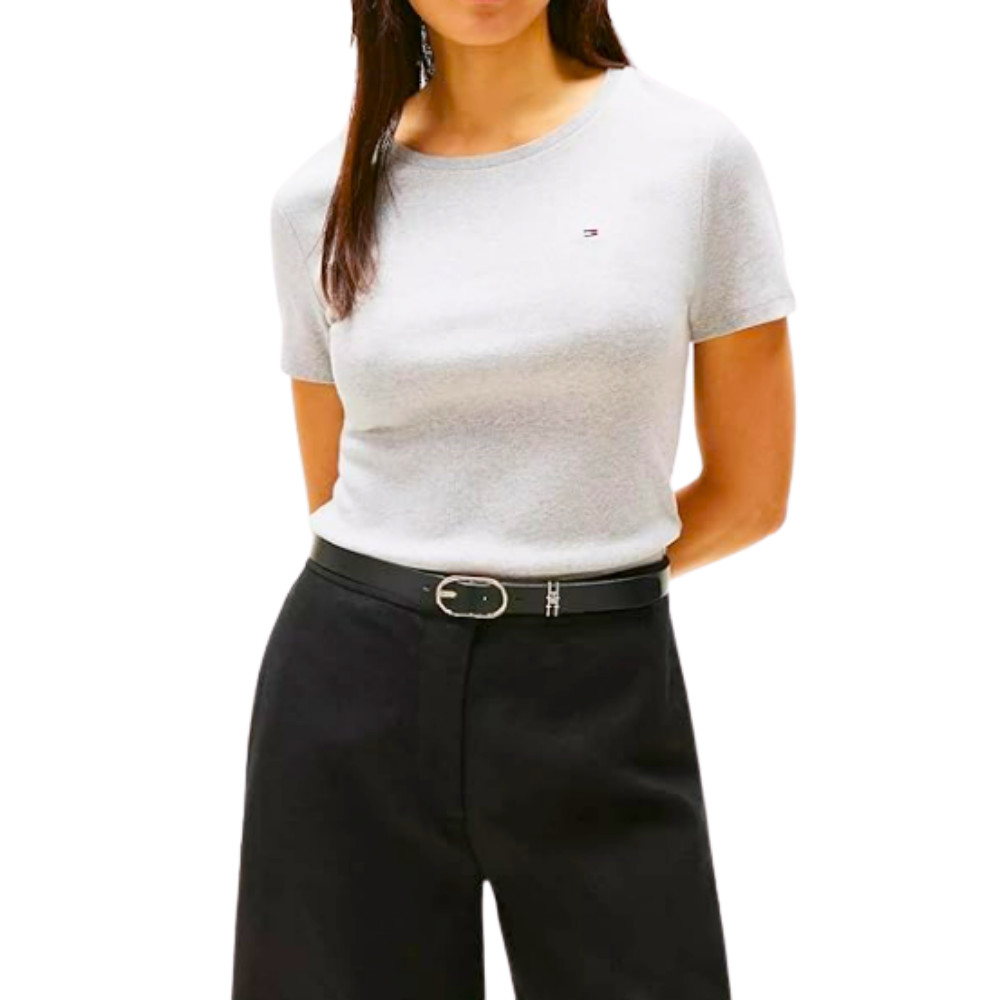 Tommy Hilfiger Women's Basic Essential Cotton T-Shirt Gray S - NEW image 2