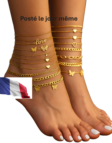 Lot De Chaînes De Cheville Dorées – Neuves, Sans Emballage