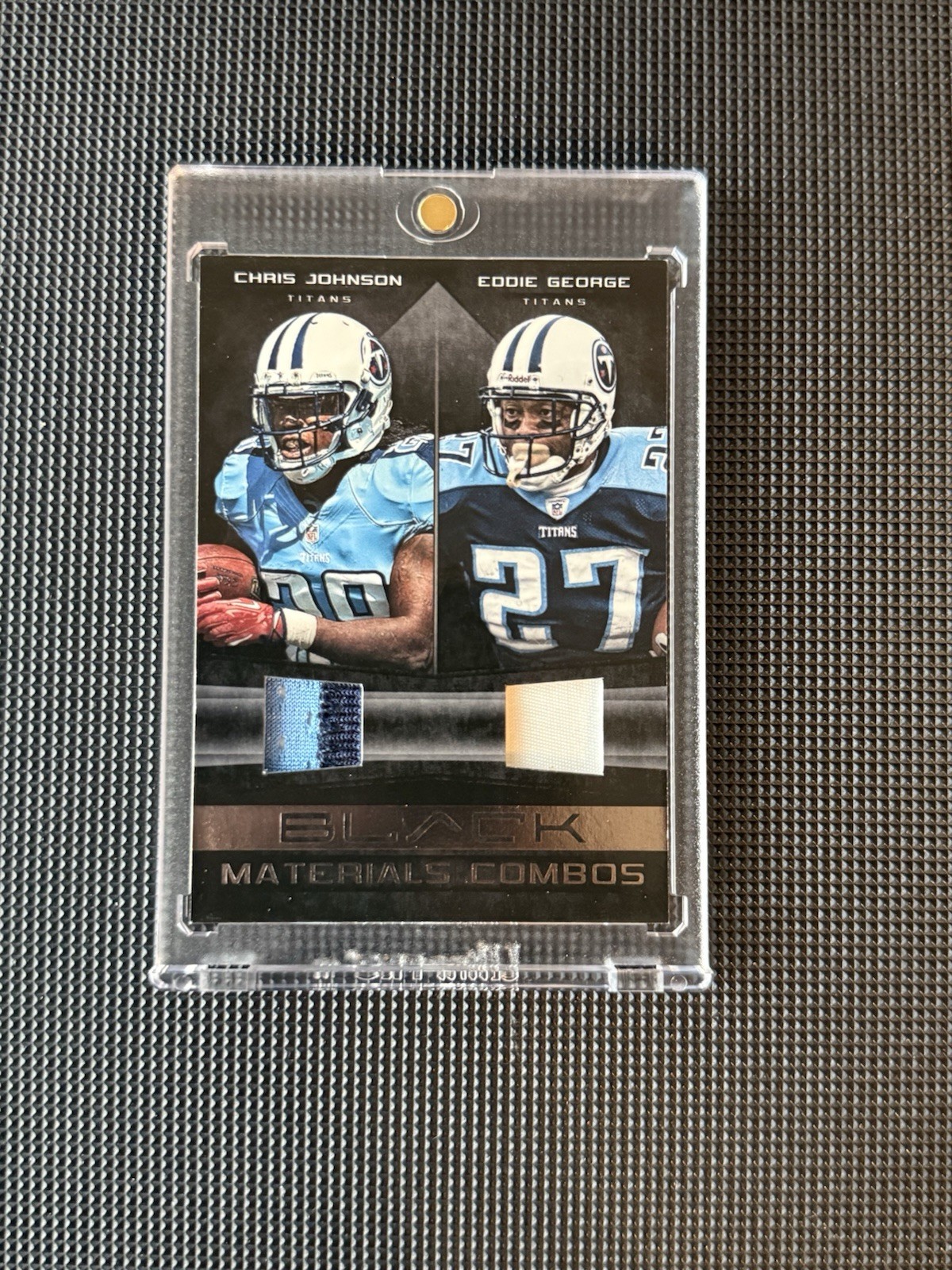2012 Panini Black Chris Johnson Eddie George Materials Combos Patch /49 Titans