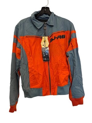 Basic House Mens Orange & Gray Colorblock Jacket  New With Tags