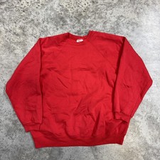 Vintage Hanes Her Way Sweatshirt Womens XL Red Fleece Crewneck Pullover 90s