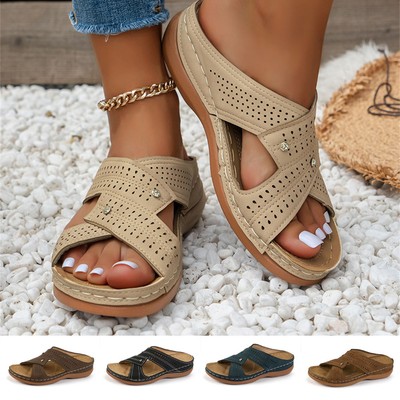 Damen Pantoletten Sandalen Orthopädische Hausschuhe Schlappen Komfort Schuhe DE