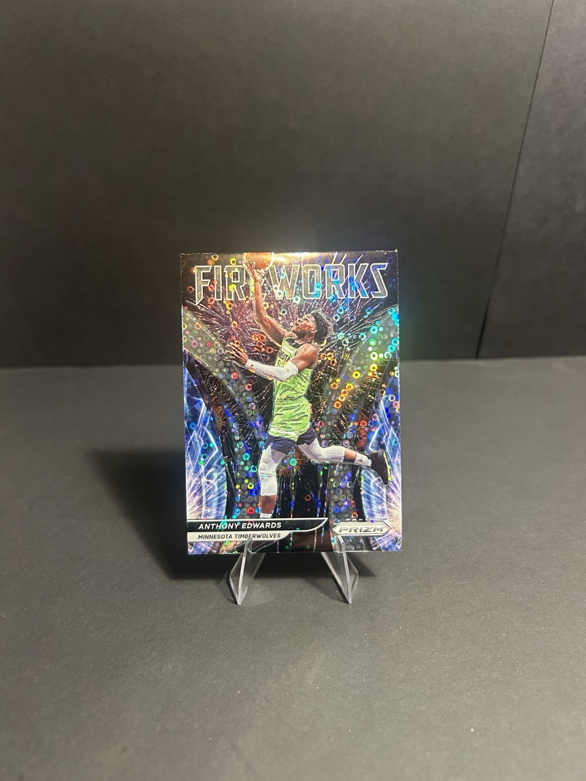 Anthony Edwards 2021-22 Panini Prizm Fireworks Fast Break Prizm SP No. 23