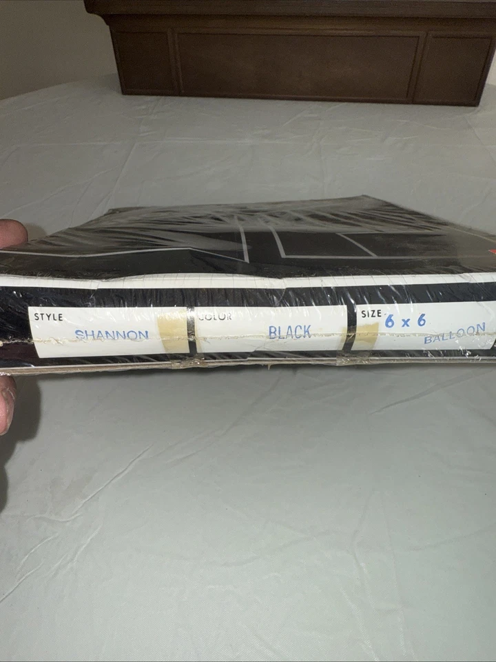 Vtg 80s Famous Shower Curtain NYC Black Shannon 6x6 Mod Pop - Image 4 of 4