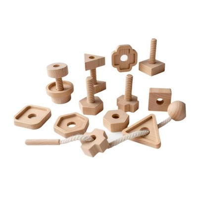 Wooden Lacing Toy Fine Motor Skill Training Preschool Activity Cognitive