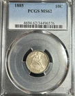 1885 P Seated Liberty Dime 10c PCGS MS62 - Very Original Nice Luster