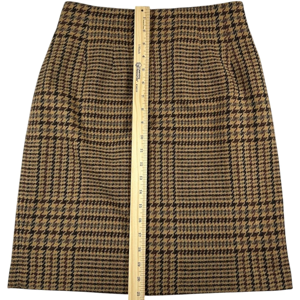 Винтажный - J.G. Крючок женщин высокая талия гончая юбка-карандаш коричневый 6 миниатюрный - Изображение 3 из 4