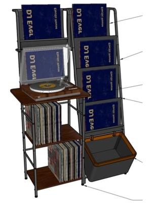Record Player Stand, Vinyl Record Storage Turntables Stand for Living Room,...