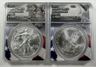(2 Coin Set) 2023 $1 American Silver Eagle ANACS MS70 T1 & T2 1oz First Strike