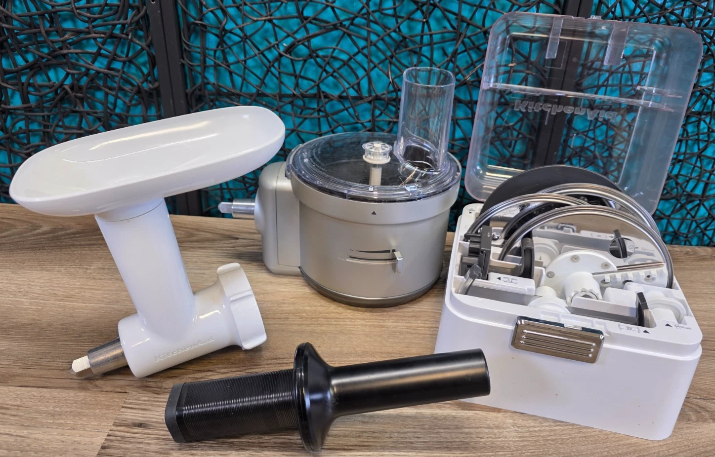KitchenAid Stand Mixer Food Processor & Meat Grinder W/ Attachments No Plunger