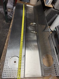 2 - 51” Micro Matic Stainless Steel Drip Trays - RINSERS NOT INCLUDED