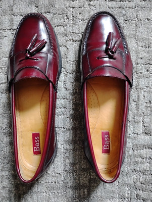 Bass Shoes Mens 10 EE Harrison II Burgundy Leather Tassel Loafers Bass loafers harrison tassel - Gem main image 2