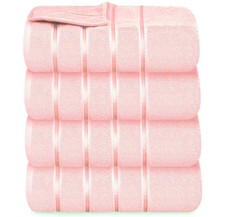 Bath Towels Set of 4 27x54 Inches 600GSM 100 Cotton Ring Spun Highly Absorbent