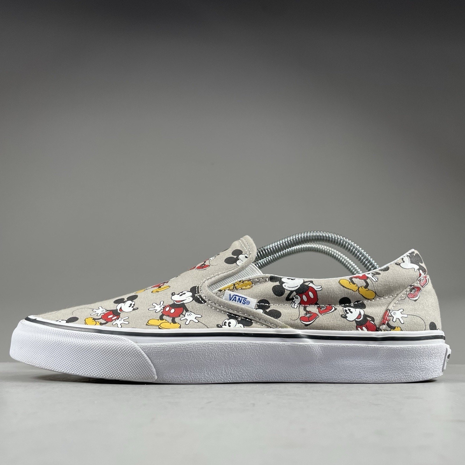 Vans x Disney Mickey Mouse Mens 10 Gray Slip On Canvas Skate Shoe