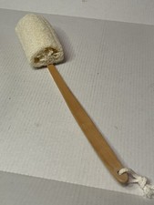 Wooden Natural Sponge Loofah Back Scrubber Brush Bath