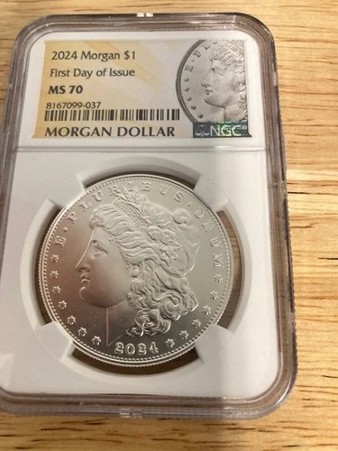 2024 $1 Morgan  Silver Dollar - NGC MS70 , FIRST DAY ISSUE