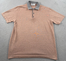 VTG St. Croix Polo Shirt Mens Medium Orange Short Sleeve Stretch Made In USA