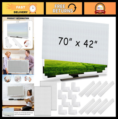 Cushioning Foam Set - 2 Flat Screen TV Covers (Up to 70'' W x 42'' H) + 16 Edge Pr