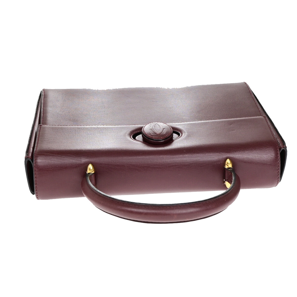 MUST DE CARTIER 2C Logo Hand Bag Leather Bordeaux GHW Spain