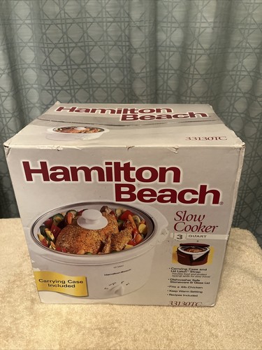 NEW Vintage Hamilton Beach Slow Cooker Travel Case 3 Qt Crock Pot Model 33130TC