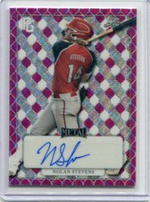 2022 Leaf Perfect Game All American Autograph Pink Wave Nolan Stevens Auto 3/6